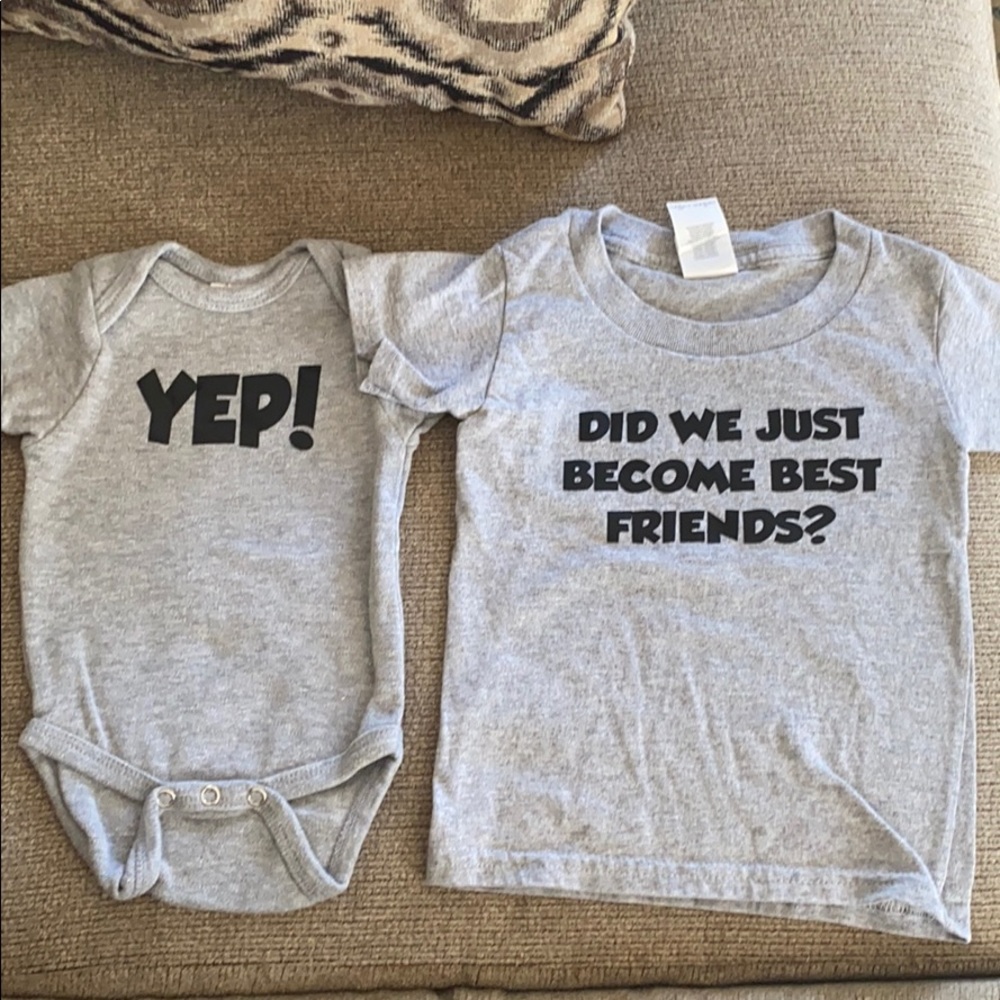 Sibling tee shirt and onsie